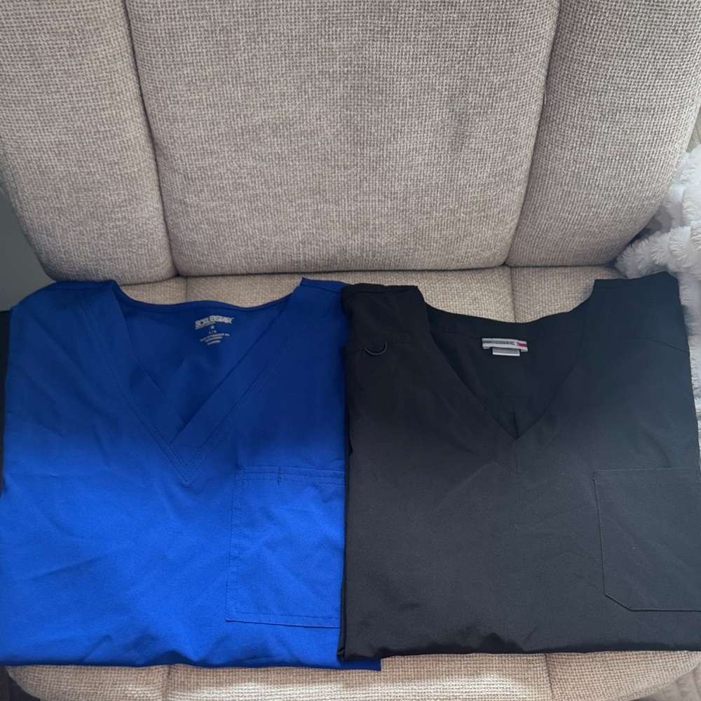 Women’s Blue and Black Scrub Shirts